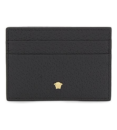 versace black leather mens wallet|Versace card holder wallet.